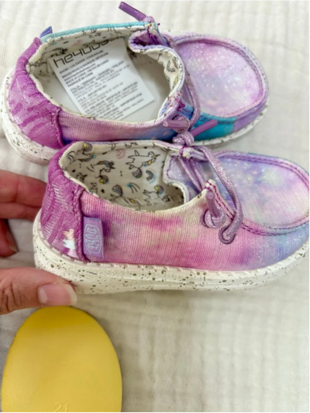 Toddler Wendy Unicorn Dreamer Hey Dude Sneakers Purple Blue Tie-Dye US 5